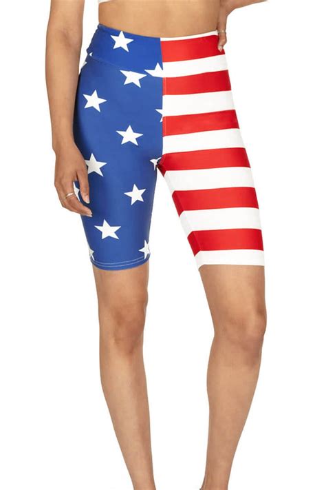 durable and easy to clean tipsy elves women s american flag bike shorts tipsy