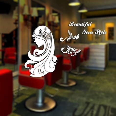 Dctal Hair Salon Sticker Beauty Salon Sex Girl Decal Haircut Posters