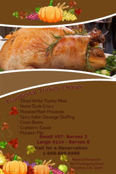Make this mouth watering recipe found here. Thanksgiving Dinner Menu template | PosterMyWall