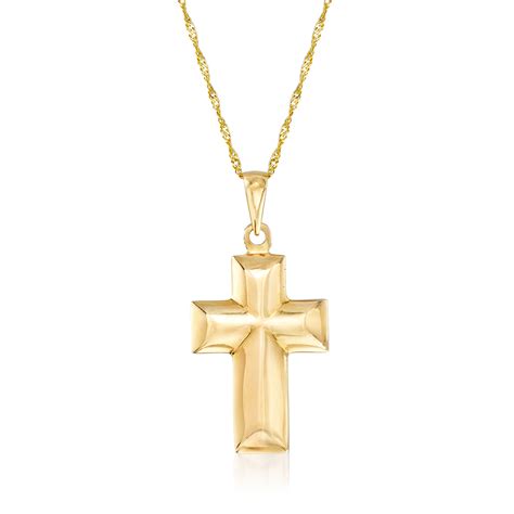 Ross Simons Ross Simons Kt Yellow Gold Cross Pendant Necklace