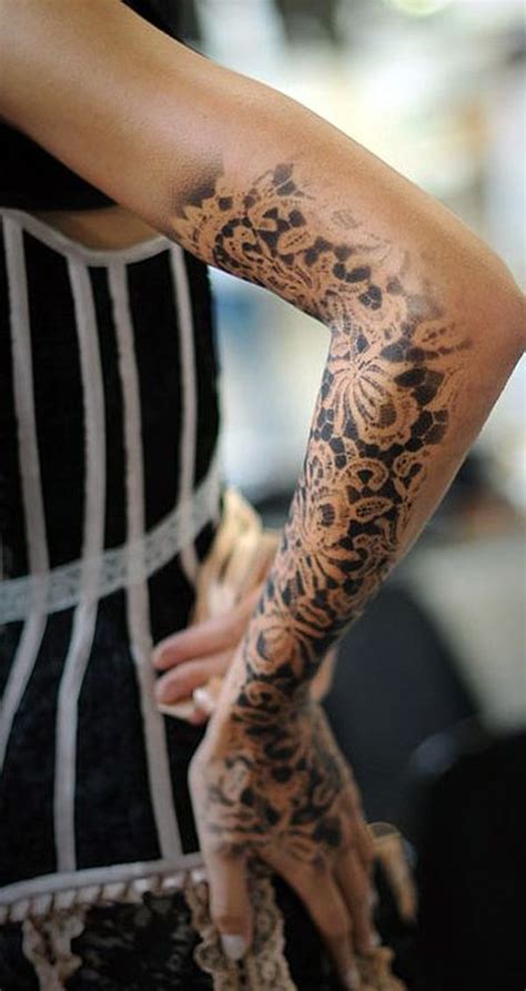 53 Lace Tattoo Designs For Womens Body