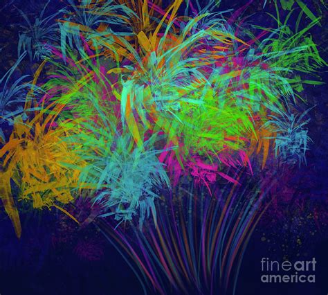 Firework In Blue Digital Art By Iris Richardson Fine Art America