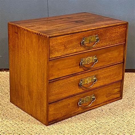 Edwardian 4 Drawer Collectors Cabinet Antique Chest Of Drawers