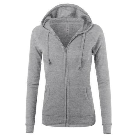 A2y A2y Womens Casual Fitted Lightweight Pocket Zip Up Hoodie