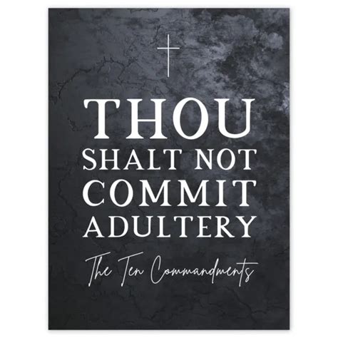 Ten Commandments Thou Shalt Not Commit Adultery Christian Bible Art