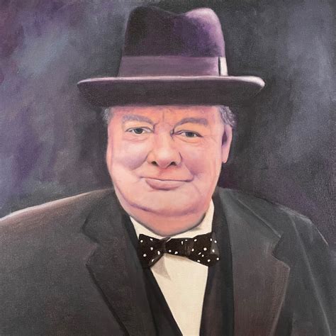 Sir Winston Churchill Original Oil Painting Simon Hiscox Art Norfolk