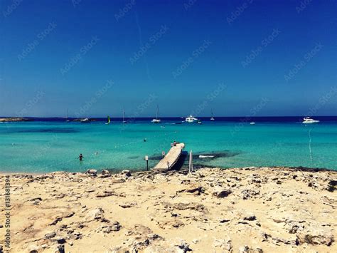 Foto Stock Beatiful Sunny Beach Day In Formentera Spain Adobe Stock