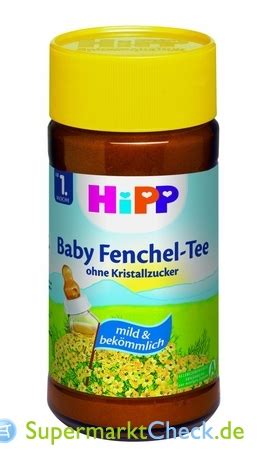 Ab wann dürfen babys fenchel essen? Hipp Baby Fenchel-Tee ab 1. Woche: Nutri-Score, Kalorien ...