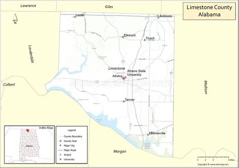 Map Of Limestone County Alabama Where Is Located Cities Population