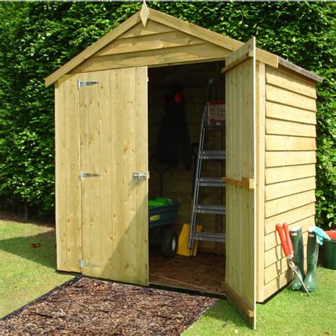 Shire Overlap 4x6 Windowless Apex Shed Double Door A1 Sheds