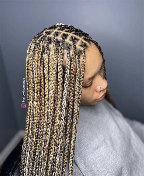 Mixed Colors Knotless Braids Box Braids Hairstyles For Black Women