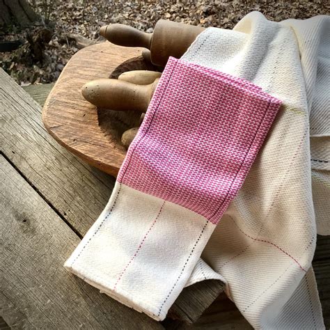 Pink Twill Sampler Dish Towels — Transcend Fiber Studio Dish Towels