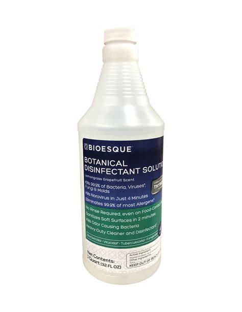 Bioesque Solutions Bio Q Qt No Rinse Nontoxic Botanical Disinfectant Solution