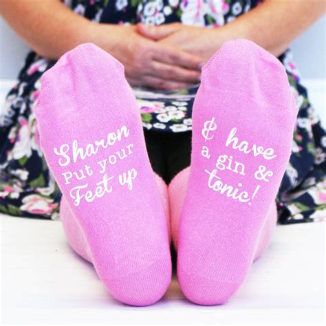Personalised Put Your Feet Up And Have A Gin Socks By Sparks And