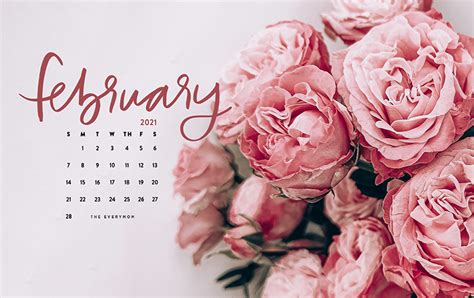 February 2021 Screensavers February 2021 Desktop Calendar Wallpaper