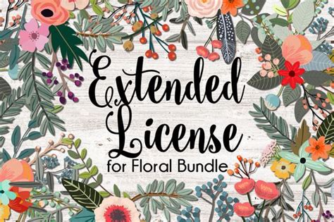Extended License For Floral Bundle By Mia Charro On Creative Market
