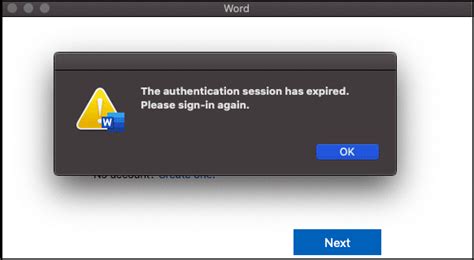 Fix The Authentication Session Has Expired Ms Office Appletoolbox