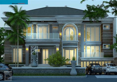 Desain Rumah Mewah Mediteran 2 Lantai Semybasement Architectural