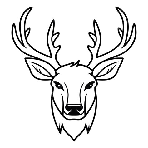 Stencil Design Deer Head Outline Free Cliparts For Adults Sketch