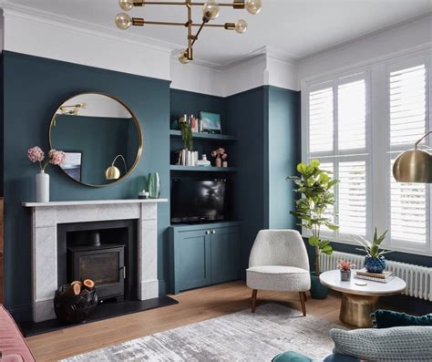 @clareliseinteriors | Teal walls living room, Dark teal living room
