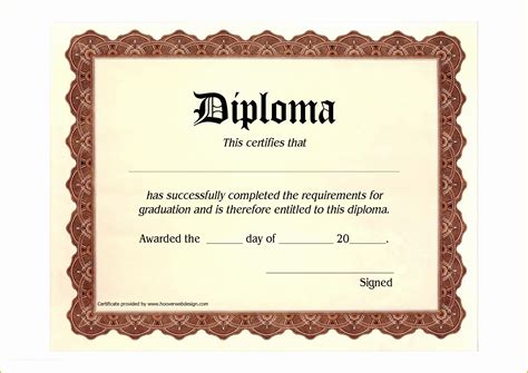 Free Printable Diploma Template Of 5 Editable Certificates Free