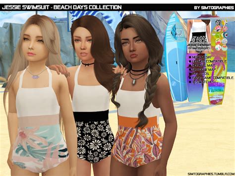 Jessie Swimsuit Beach Days Collection Simtographies Sims 4