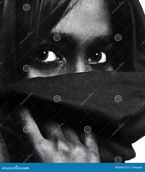 Lady Behind The Veil Stock Image Image Of Arab Black 8361213