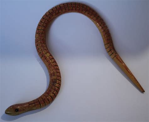 Vintage Hand Carved Wooden Snake Snake Hand Made Flexible Etsy