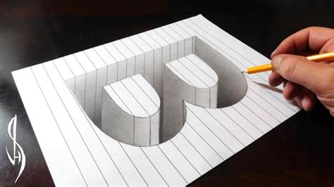 Drawing B Hole In Line Paper 3d Trick Art Optical Illusion Youtube