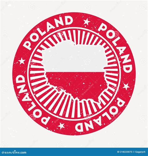 Poland Round Stamp Stock Vector Illustration Of Democrat 218223075