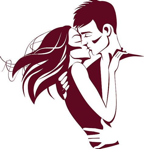 Couples Kissing And Hugging Drawings Illustrations Royalty Free Vector