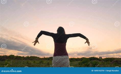 Woman Dance Outdoors Stock Photo Image Of Grass Sunset