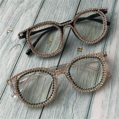 Designer Rhinestone Cat Eye Glasses Women Retro Vintage Bling Eyewear Handmade Ebay