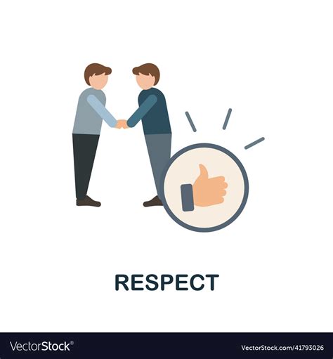 Respect Flat Icon Colored Element Sign From Vector Image