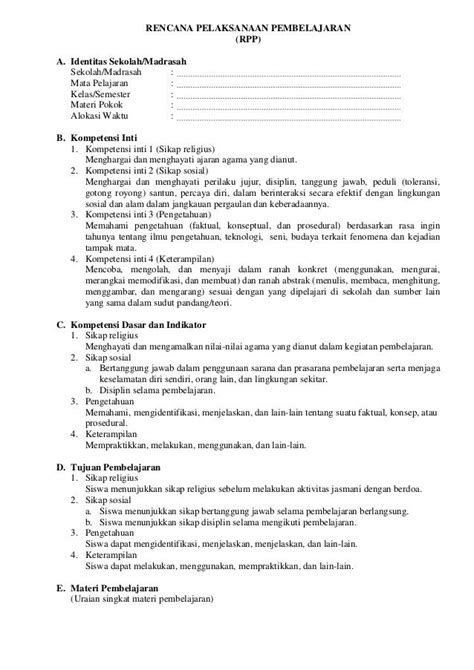 Contoh Penilaian Dalam Rpp Kurikulum 2013