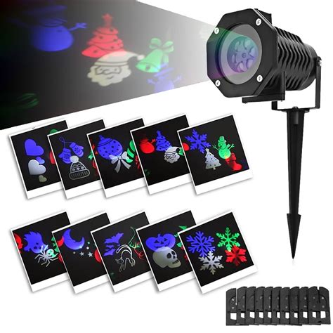 Christmas Projection Lights Rotating Multicolor Slide Waterproof