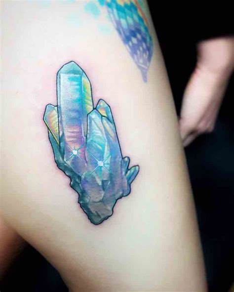 28 Of The Finest Crystal Tattoos In 2020 Crystal Tattoo Minimalist