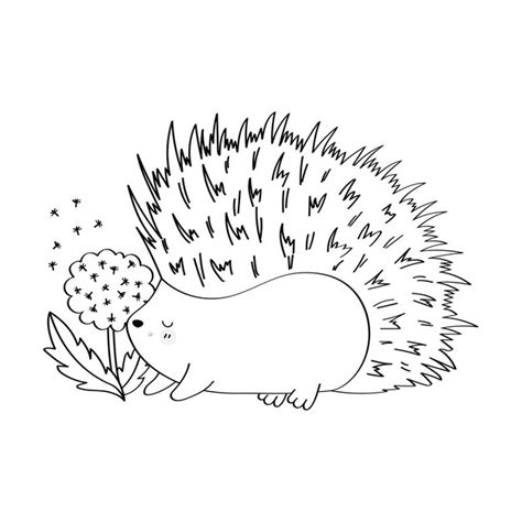 Premium Vector Clipart Hedgehog Coloring Page In Cartoon Style Cute