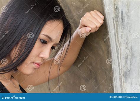 Exhausted Or Tiring Woman Face Expression With Stress Stock Image