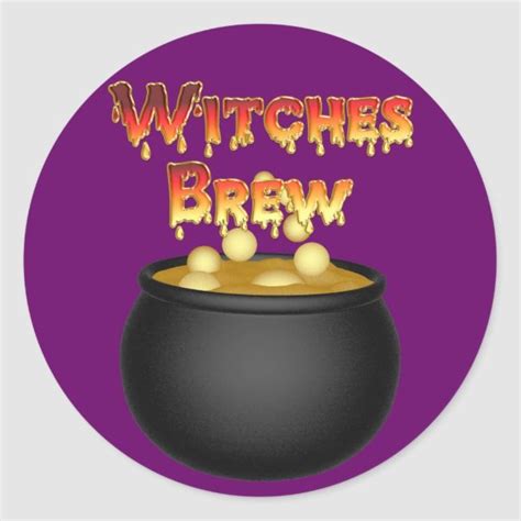 Krw Witches Brew Cauldron Halloween Classic Round Sticker
