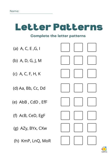 Letter Patterns Teach On