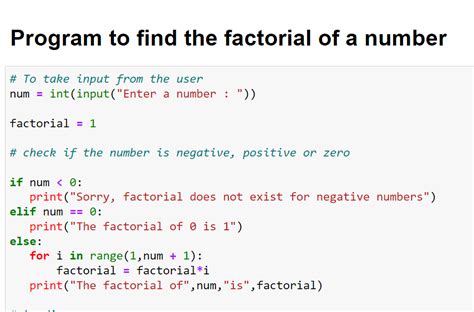 Day Python Program To Find The Factorial Of A Number Computer