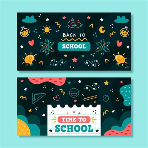 Free Vector Hand Drawn Back To School Banners Template