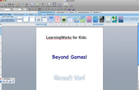 Microsoft Word Learningworks For Kids