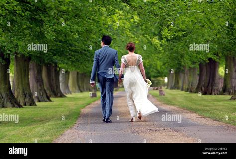 Labour Leader Ed Miliband With His Wife Justine After Their Wedding In Langar Hall