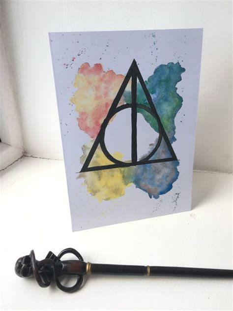 Harry Potter Deathly Hallows Watercolour A4 And A5 Print Harry Potter
