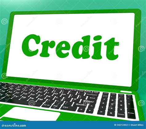 Credit Laptop Shows Finance Or Loan For Purchasing Stock Illustration
