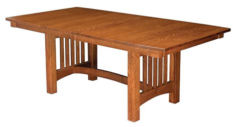 Amish Mission Bellingham Trestle Dining Table Solid Wood Oak Cherry Maple Ebay