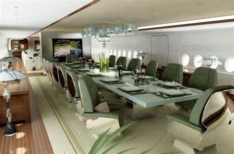 Airbus A380-800 Dining Room by Edése Doret | Private jet interior