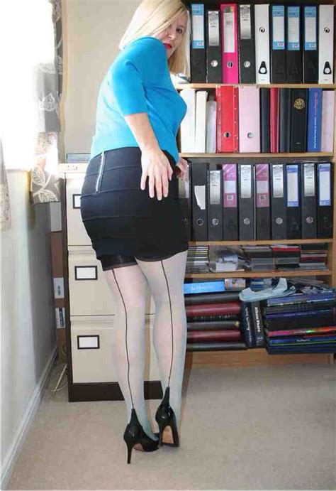 natasha nylon stockings pencil skirt